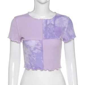 Women Cropped Tie Dye short Sleeve